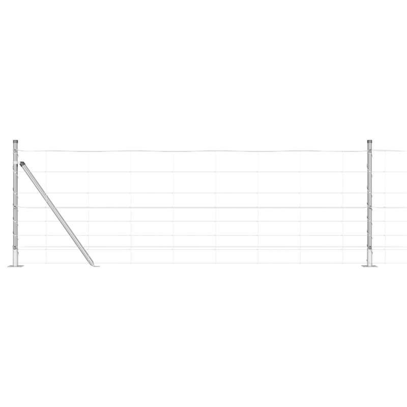 Vidaxl Field Fence Galvanised Steel, 80cm H x 5000cm W