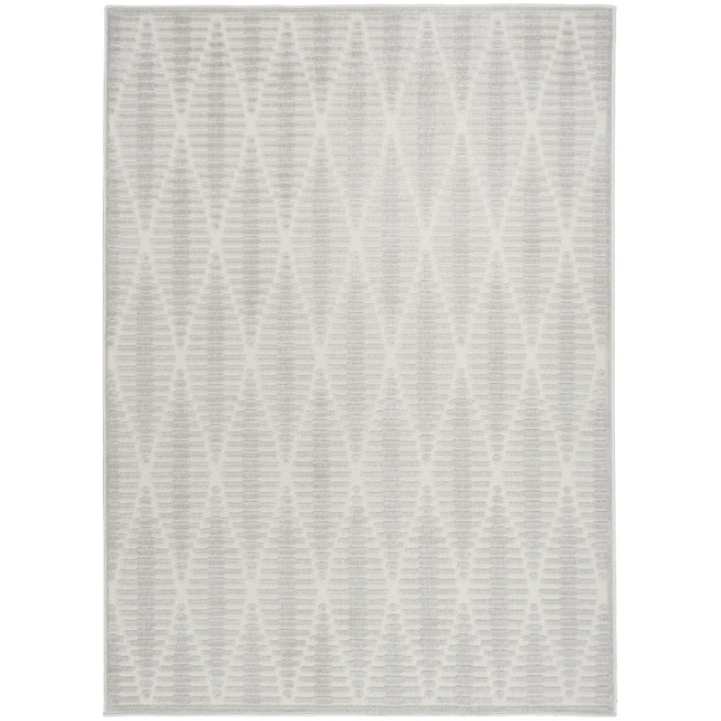 Nourison Care Free Light Grey Modern Indoor Rug, Rectangle 3'11" x 5'11"