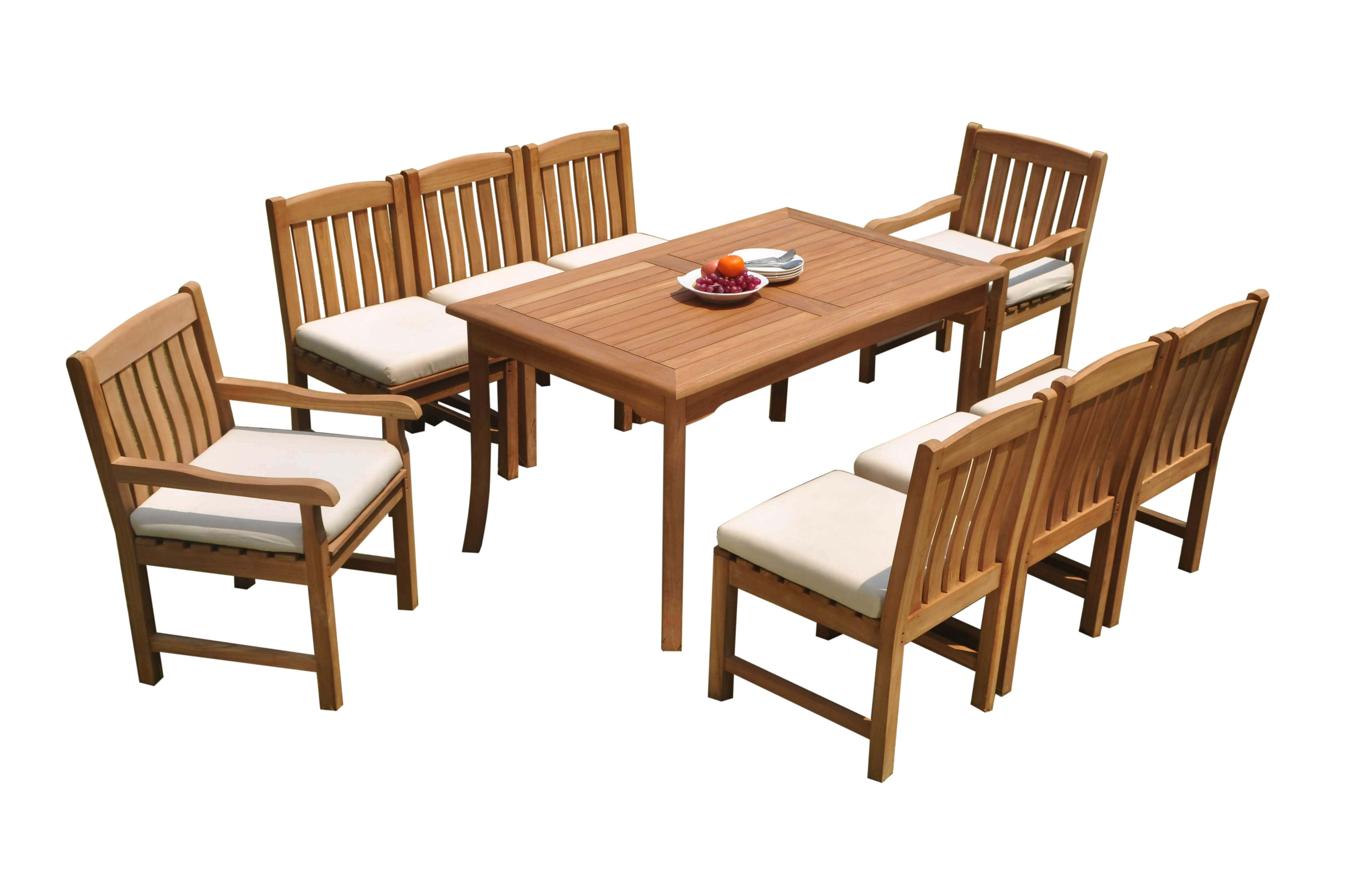 Teak Smith Devon Rectangle 8 - Person 71'' L Outdoor Dining Set | Wayfair