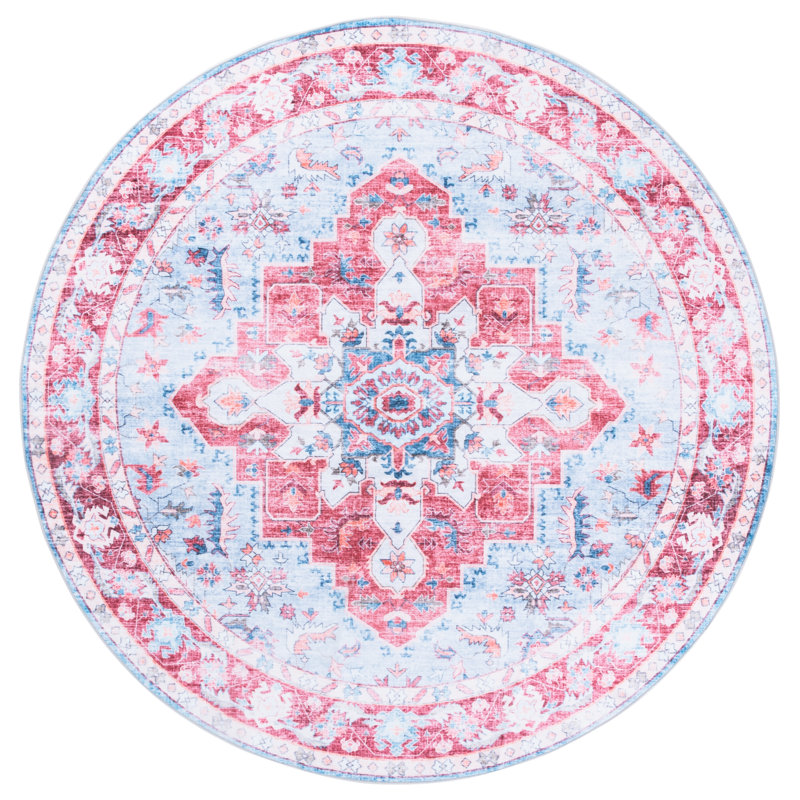 Msrw Tucson 148 Performance Machine Washable Oriental Rug, Round 6'