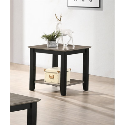 Table de bout simple en bois d'hévéa