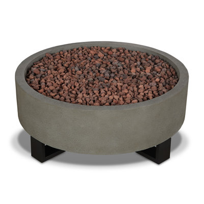 Idledale 40" Round Concrete Propane Outdoor Fire Pit by Real Flame
