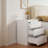 Nightstand with 3 Drawers,Small End Table-1155426267