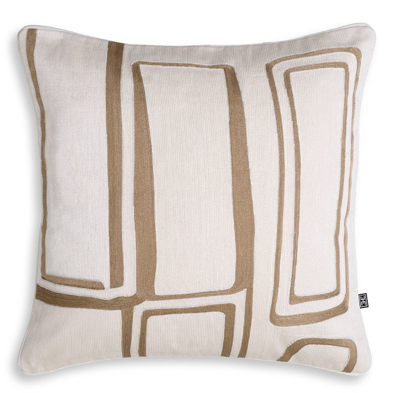 Ribeira Square Pillow Cover & Insert, White/Beige
