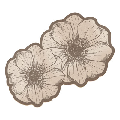 Tapis de bain court décoratif à motif floral vintage en terre de diatomées, style français, en forme de fleur, sans plancher, séchage rapide et absorbant.