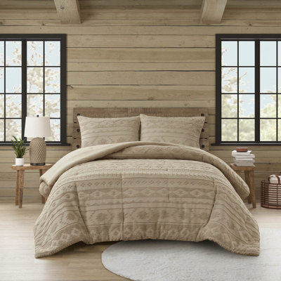 2 PCS Twin/Twin XL Chenille Oversized Comforter Set Tan