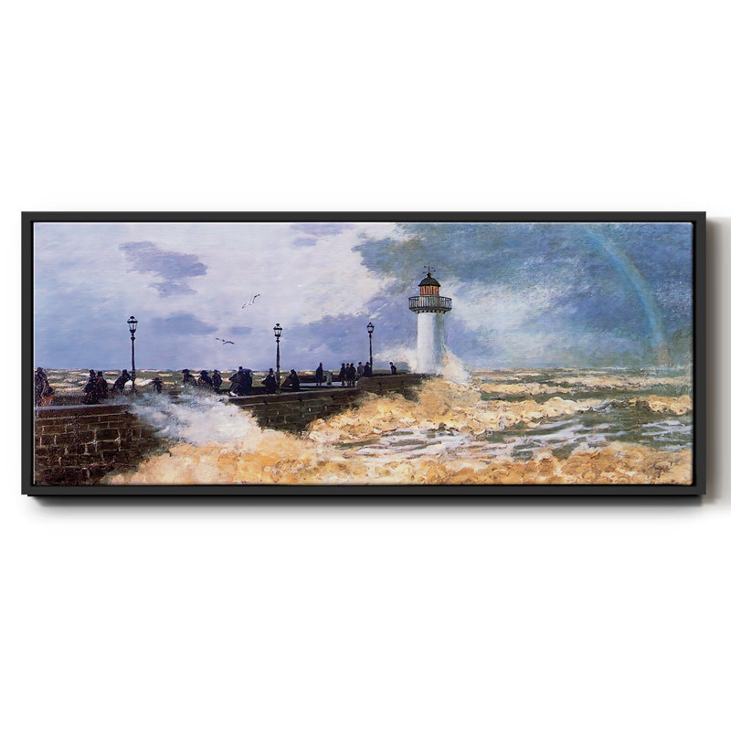 La jetée au Havre, 1868 - Toile encadrée, H 12 po x l 30 po