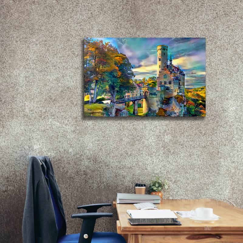 «Allemagne, Souabe, Jura, château de Lichichen» par Pedro Gavidia, art mural sur toile, 40 po x 26 po, H 26 po x l 40 po