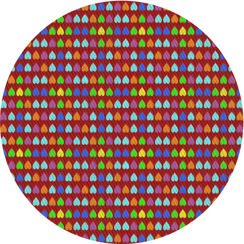 Tapis décoratif rouge Schacher, Rond 7 pi