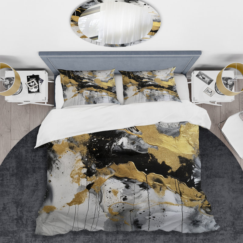 Ensemble de housse de couette en microfibre / polyester River Happiness, Housse de couette simple + 1 taie décorative stan