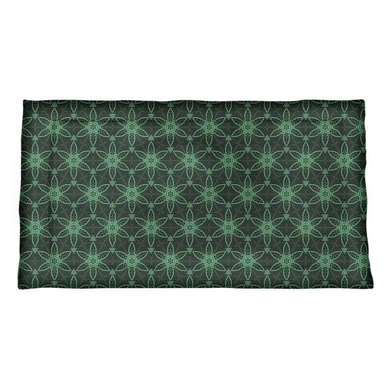 Taie décorative Katelyn Elizabeth, Très grand, Microfibre, Noir / Vert