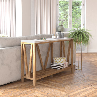 Modern 2-Tier Farmhouse Entryway Living Room Console Accent Table