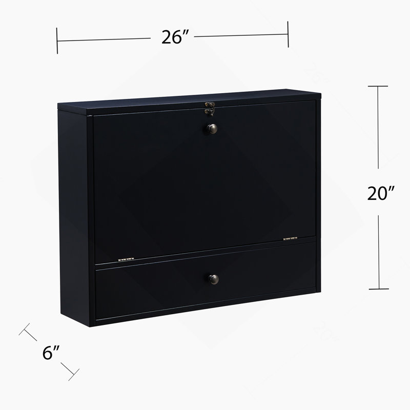 Bureau mural pour ordinateur portable, Noir
