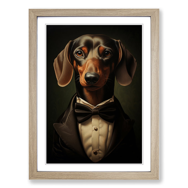 Dachshund Neo-Plasticism - Framed Print, 34cm H x 25cm W x 2cm D