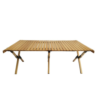 Natural Beech Wood Folding Table - Multi-functional For Camping, Picnic, Backyard Bash, Travel, Bbq, , Home Patio Use Multi-purpose Party, & Indoor