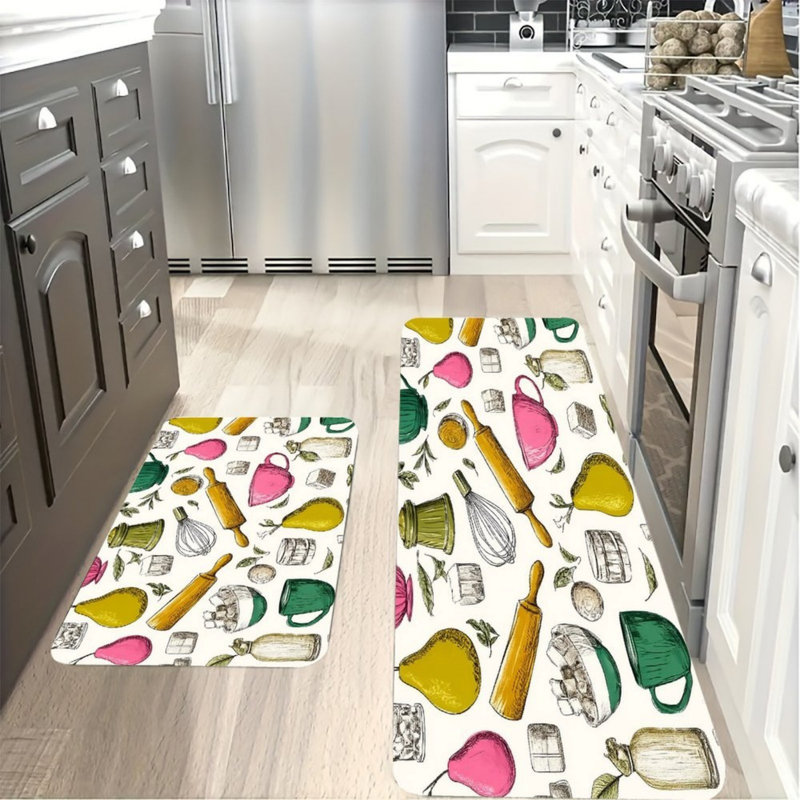 Ensemble de 2 tapis de cuisine pour ustensiles de cuisine