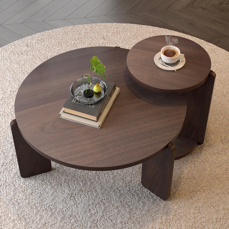 2 Piece Nesting Coffee Tables, Walnut