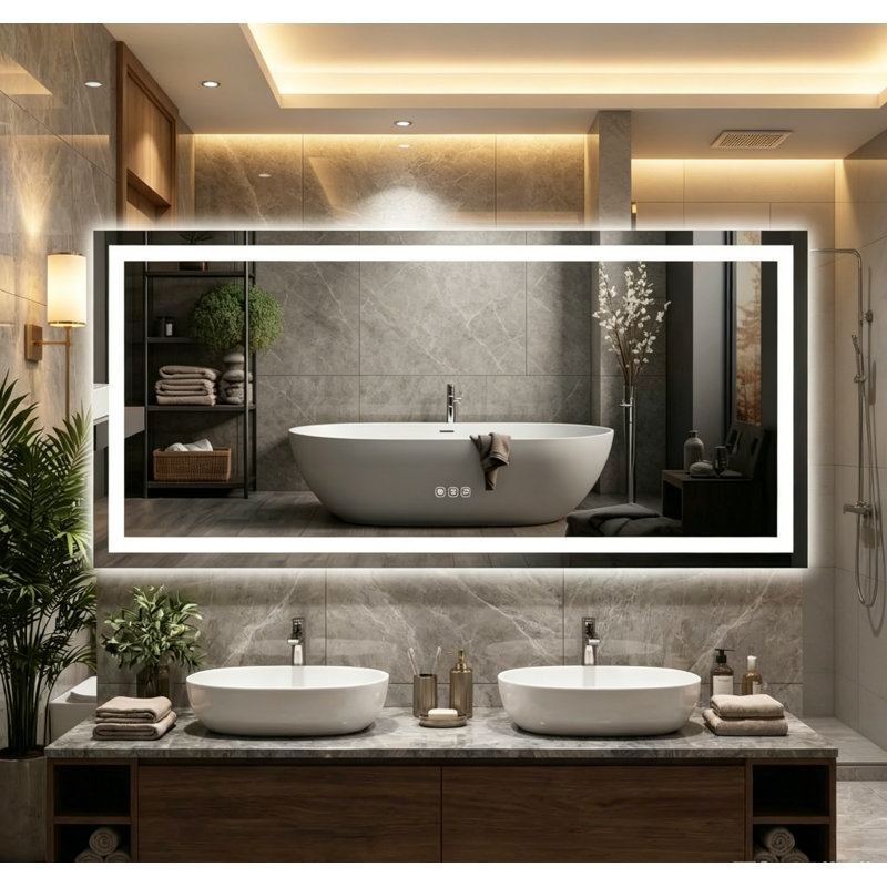 Miroir de salle de bain Modern Modern, 26 po x 55 po