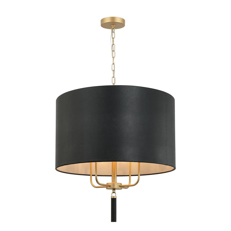4 - Light Pendant, Black, Painted Gold