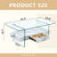 Table basse moderne à deux niveaux - verre trempé transparent et texture de marbre blanc, design de rangement multifonctionnel. L'étage inférieur comprend un tiroir. Peut être utilisé comme table basse, table d'appoint, etc.