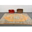 Grand tapis turc jaune tissé à la main Oushak idéal pour rehausser le décor de la chambre à coucher et créer un espace invitant dans votre maison