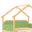 Lit simple en bois dans une cabane dans un arbre avec rails à coussin souple, pour enfants, adolescents, filles, garçons, vert