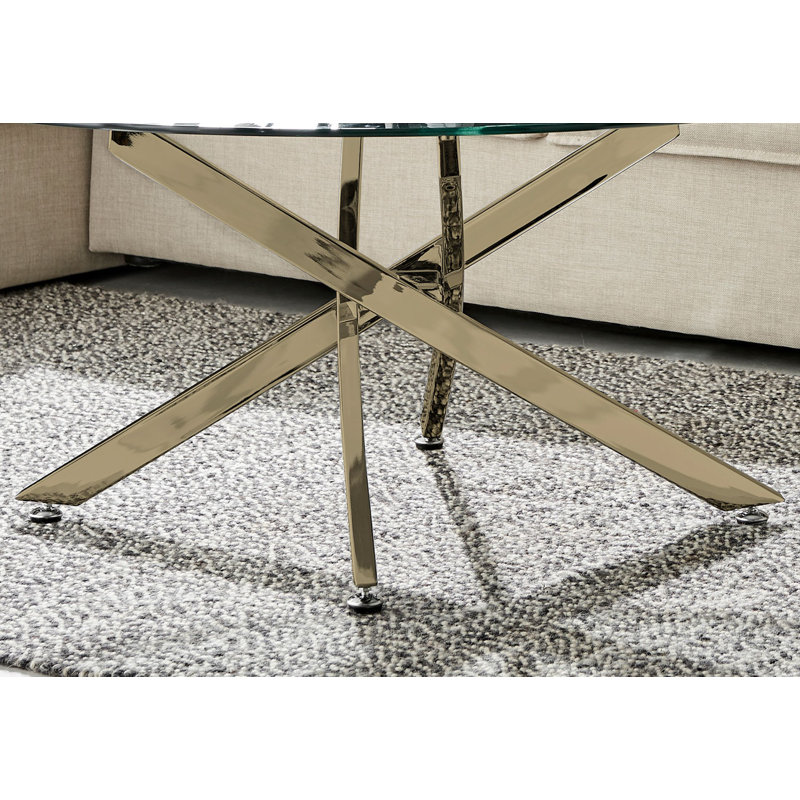 Table basse Cesarino, Gris, Doré