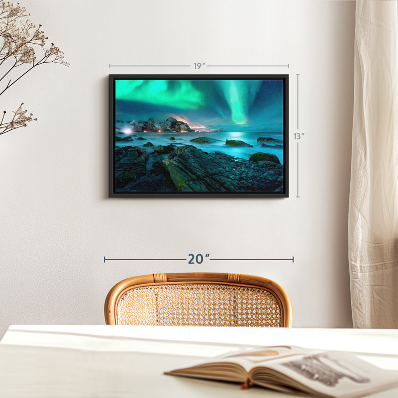 Nature "Impression sur toile Lofoten Aurora Borealis", H 13 po x l 19 po