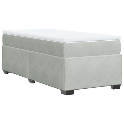Vidaxl Box Spring Bed With Mattress Dark Gray King Velvet