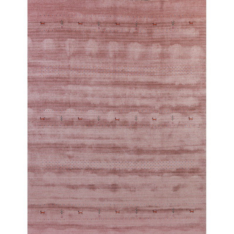 Tapis tribal rose Gabbeh 8 x 10