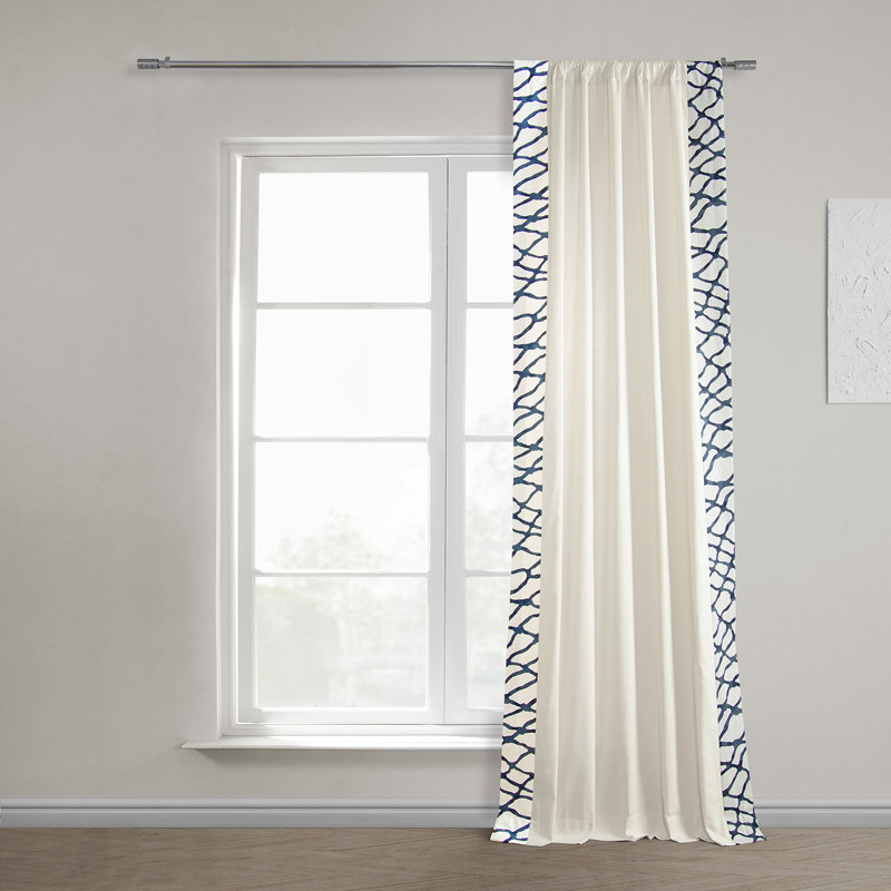 Bordure semi-diaphane en coton uni Genene, L 50 po x L 120 po