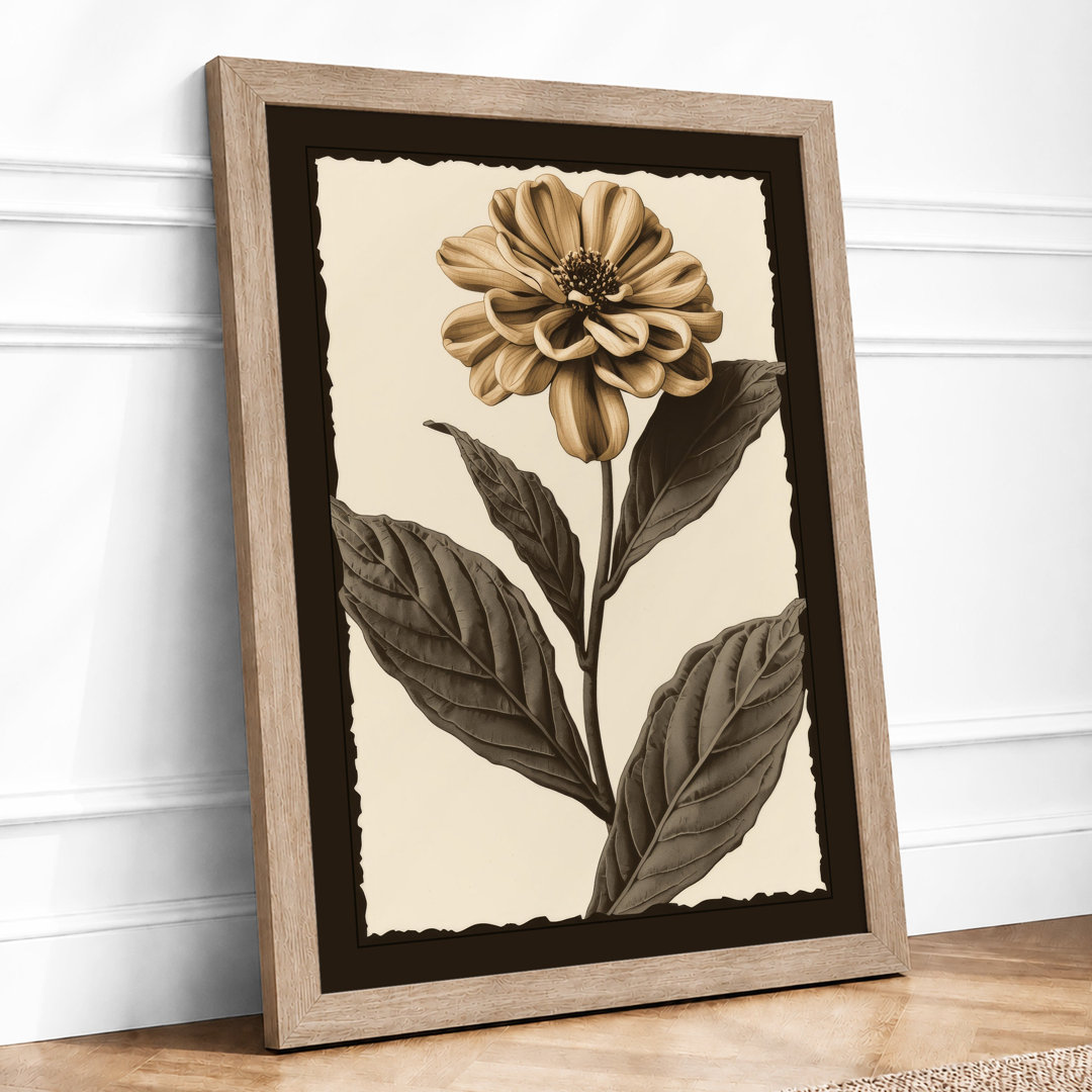 Study in Gold Botanical Framed Art Print