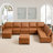 9-Piece Modern Upholstered Sectional Sofa-724452951-724452944