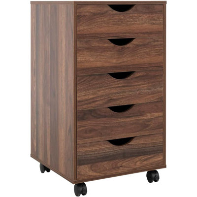 Jamariona Modern 5-Drawer Filing Cabinet for Home Office – Rolling File Storage Cabinet with Wheels, Under-Desk Drawer Organizer for Documents, Folders & Office Supplies