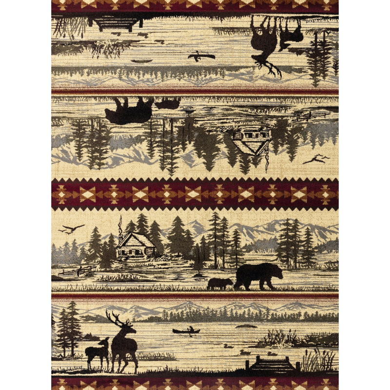 2 pi 7 po X 3 po Tapis en polypropylène, pour un tapis de salon douillet dans un thème de chalet, po