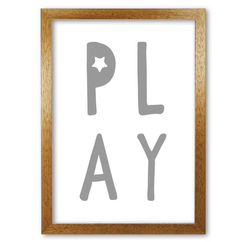 Play - Print, Honey Oak Frame, 60 cm H x 42 cm W x 5 cm D
