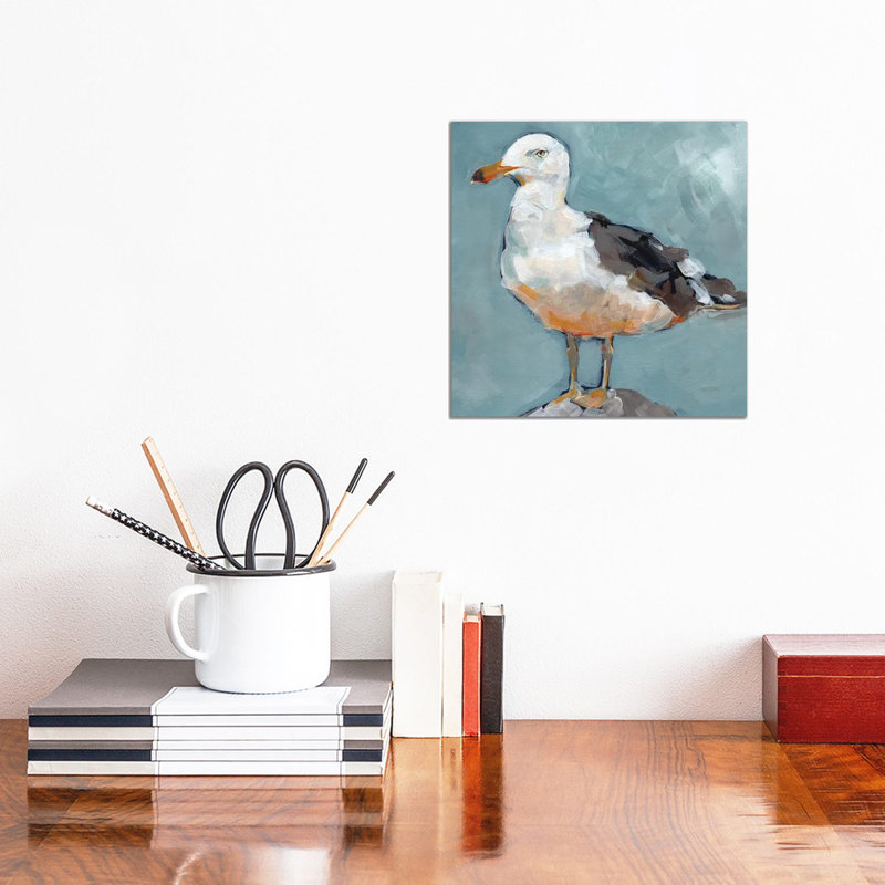 Seagull Stance II by Jennifer Paxton Parker - Wrapped Canvas Painting, 30.48 cm H x 30.48 cm W