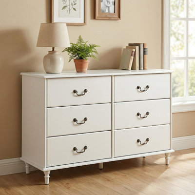 Commode blanche à 6 tiroirs