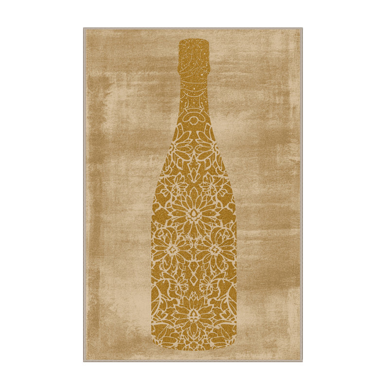 Soft Plush Esquer New Years Modern & Contemporary Abstract Area Rug in Brown – Beige Binding, 4x6