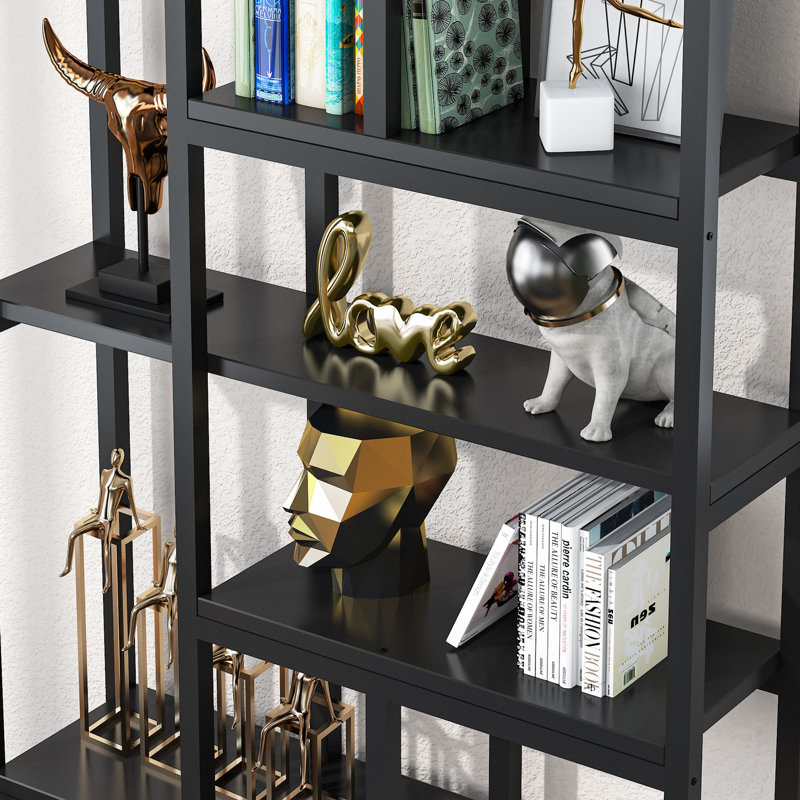 Dabriyon Geometric Bookcase, Black