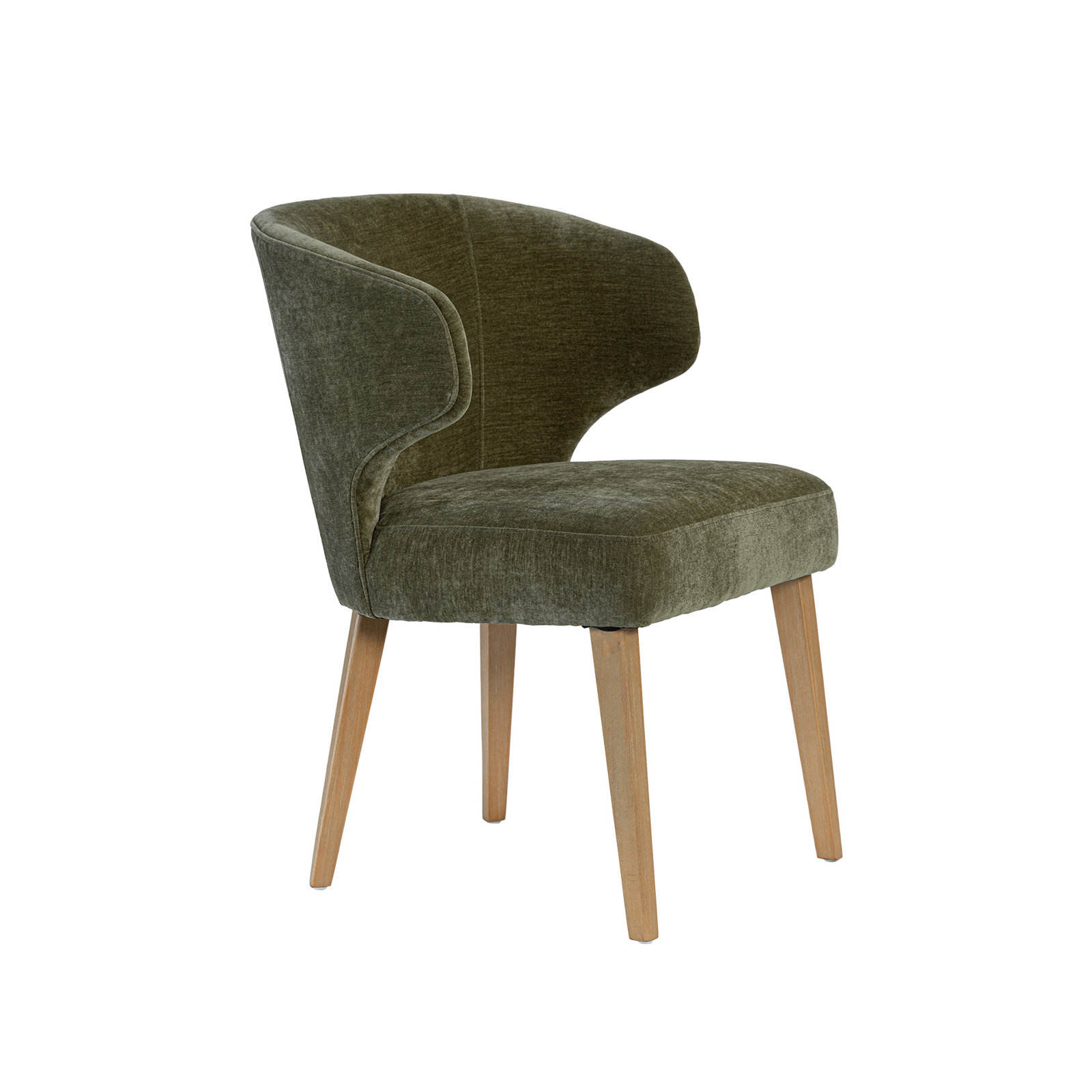 Golino Fabric Upholstered Wingback Side Chair, Brown, Green