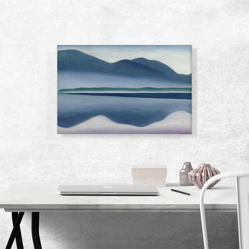 «Blue Lake George 1922» par Georgia O-Keeffe, reproduction d'art sur toile tendue, H 18 po x l 26 po x P 1,5 po