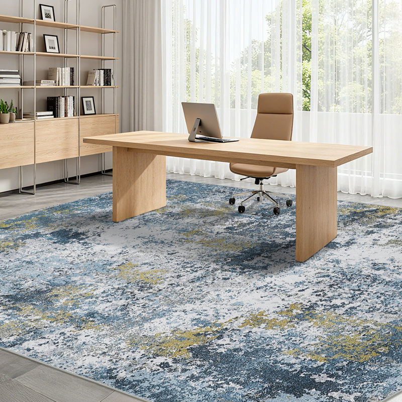 Modern Abstract Machine Washable Area Rugs for Living Room, Non Slip Rug for Bedroom Nursery, Soft Stain Resistant Carpet