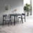 Contemporary Black Finish Dining Table with Unique Shape Tabletop