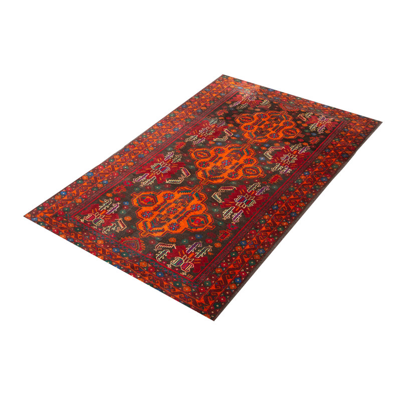 Tapis orange Teimani 4 pi 0 po x 6 pi 10 po
