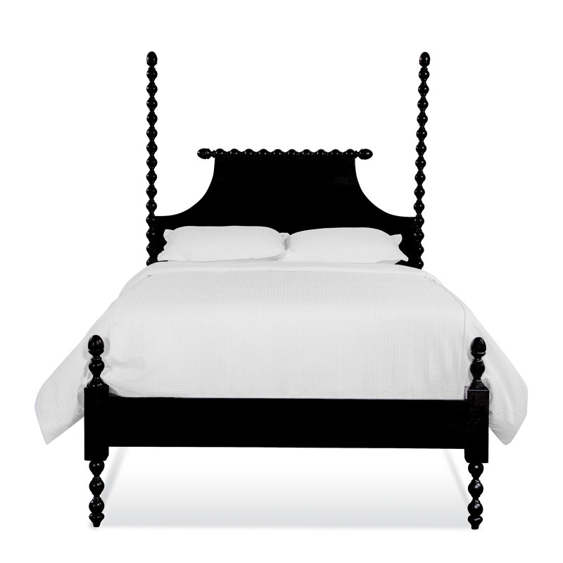 Emily Spindle Four Post Bed, Queen, Black