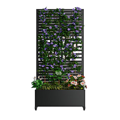 Lit de jardin surélevé en métal avec treillis