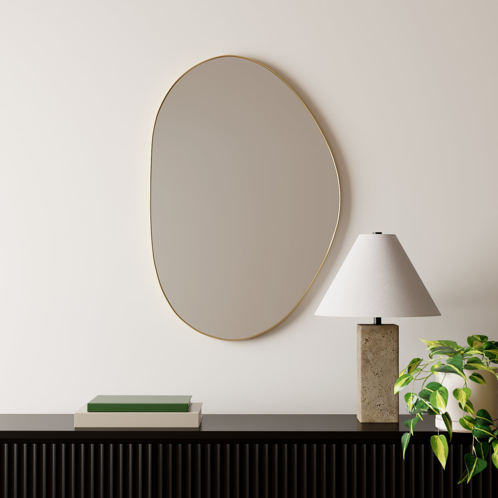 Kest Accent Mirror, 36" x 24", Gold