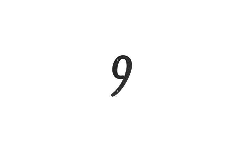 Deltana RNZ4-9 4" Numbers Zinc Die-Cast, Black