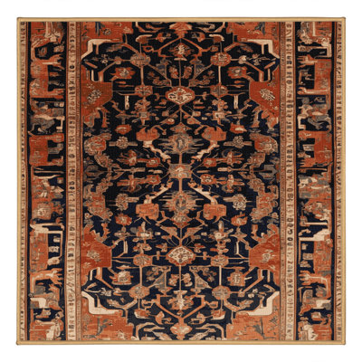 Machine Washable Persian Brown Area Rug